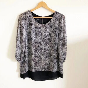 AB Studio Black/White Layered Top